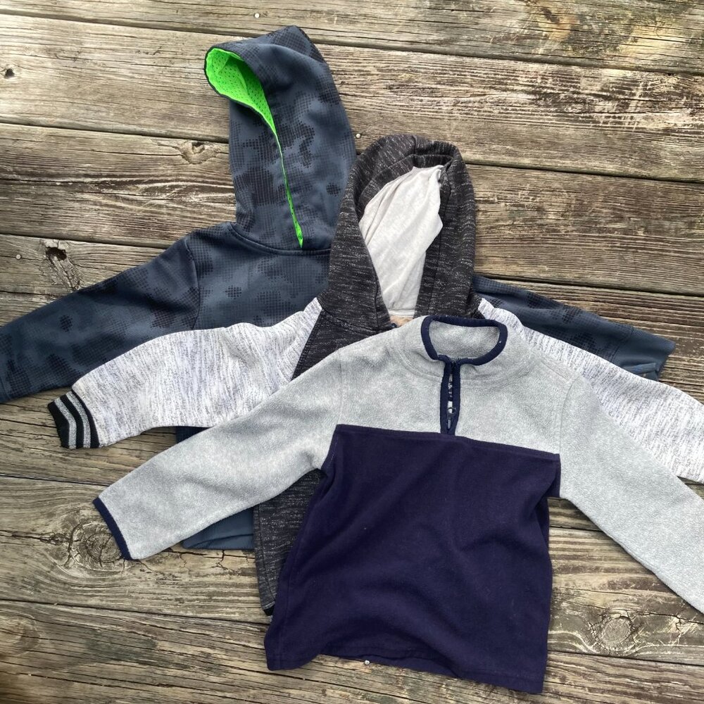 Boys Size 4 Sweatshirts: OshKosh B'gosh, Champion, and Lee